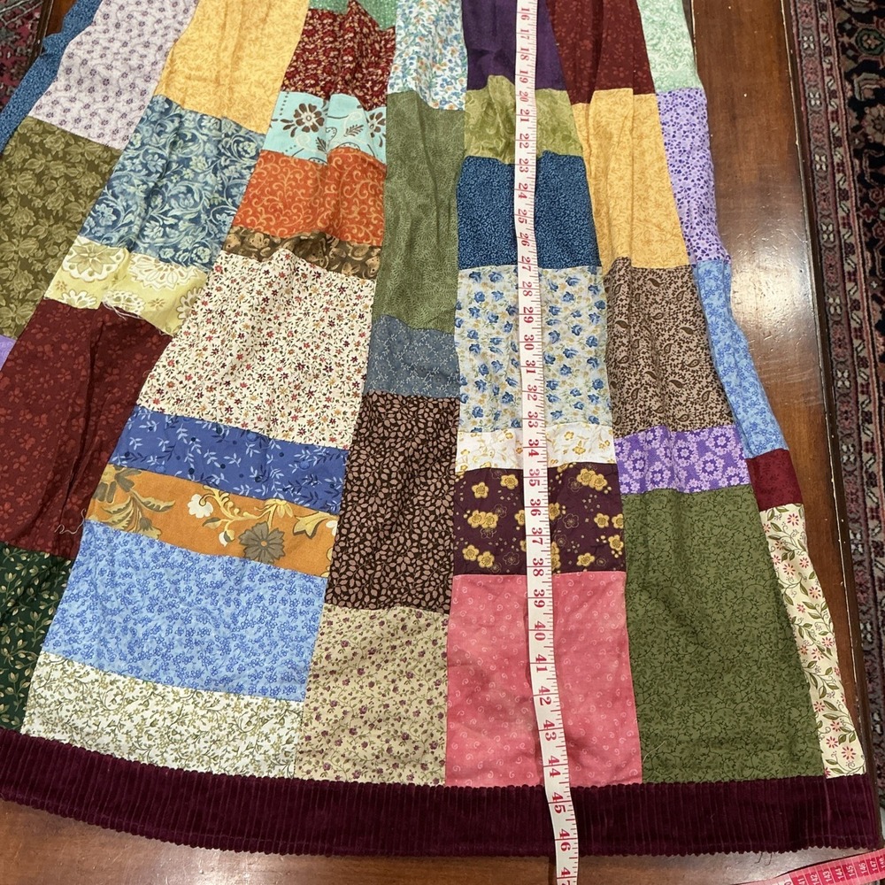 One-of-a-Kind Handmade Patchwork Maxi Dress - Boho, Cottagecore, Folk Size S/M - Picture 11 of 12
